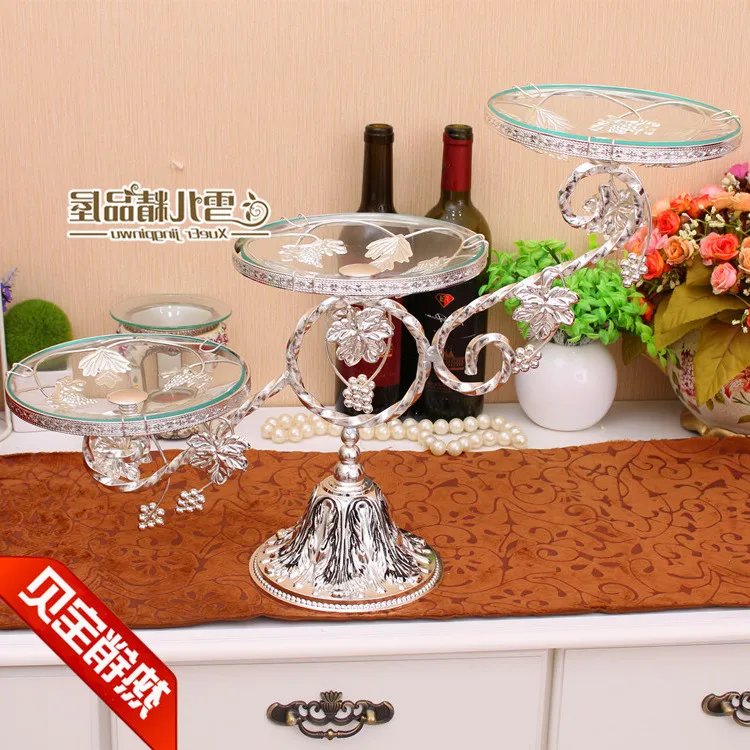 

fashion European vine fruit plate three layer cake compote luxury wedding ornaments inventory heart Home Furnishing decoration