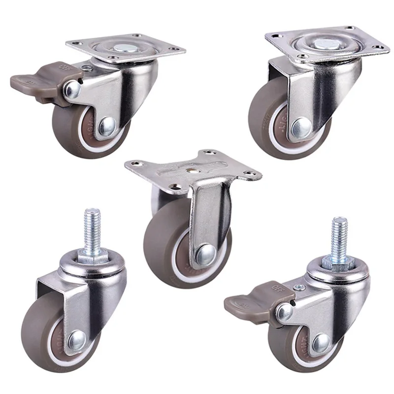 

2 Inch Rubber Casters Silent Furniture Wheels Swivel Caster with Brake Furniture Casters Wheels for Furniture Office Chairs