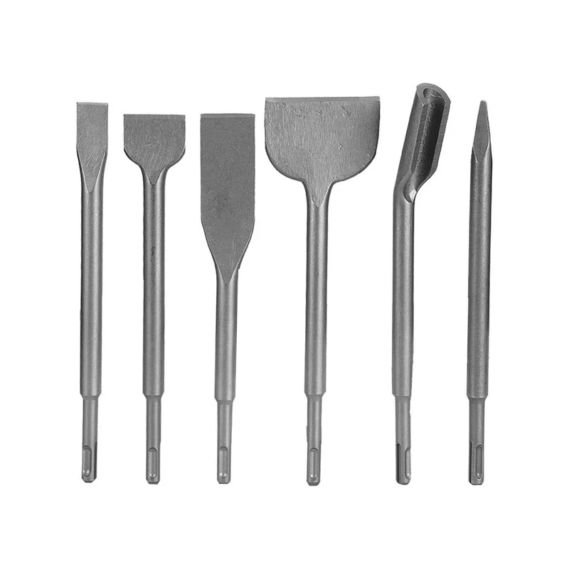 

HOT 6 Pieces 40Cr Rotary Hammer Chisels, Hammer Chisels SDS Plus For Concrete Wall