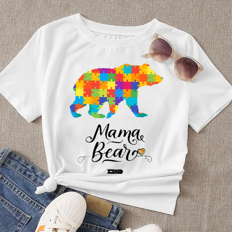 

Cartoon Print T Shirt Fashion Punk Short Sleeve Women'S Bear Cartoon Printed Soft Tshirts O-Neck Oversized Top Clothes For Women