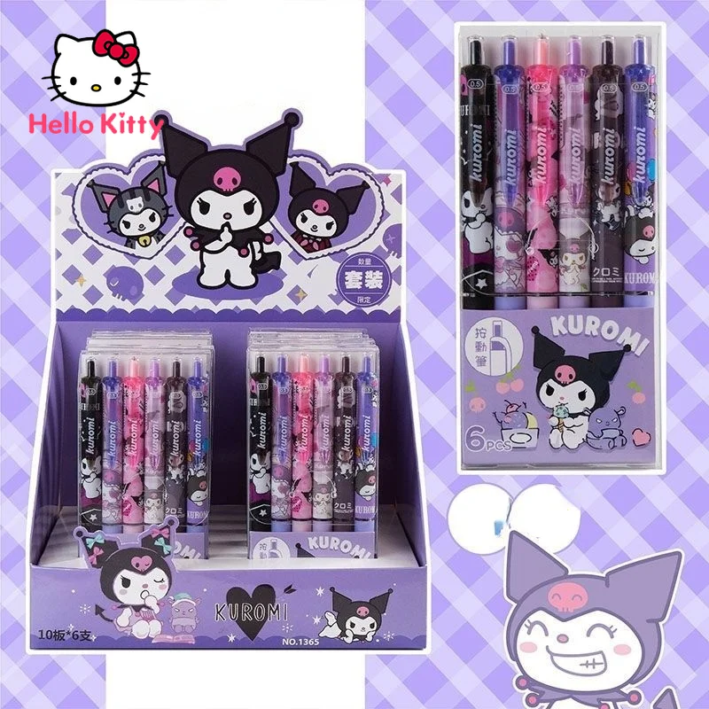 

Школьные принадлежности Hello Kitty Kuromi, 6 шт., чернильная ручка на водной основе, Шариковая пуля, экзамен для студентов