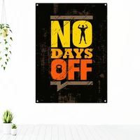 no days off workout motivational poster tapestry wall art fitness bodybuilding exercise banner flag stickers gym decoration