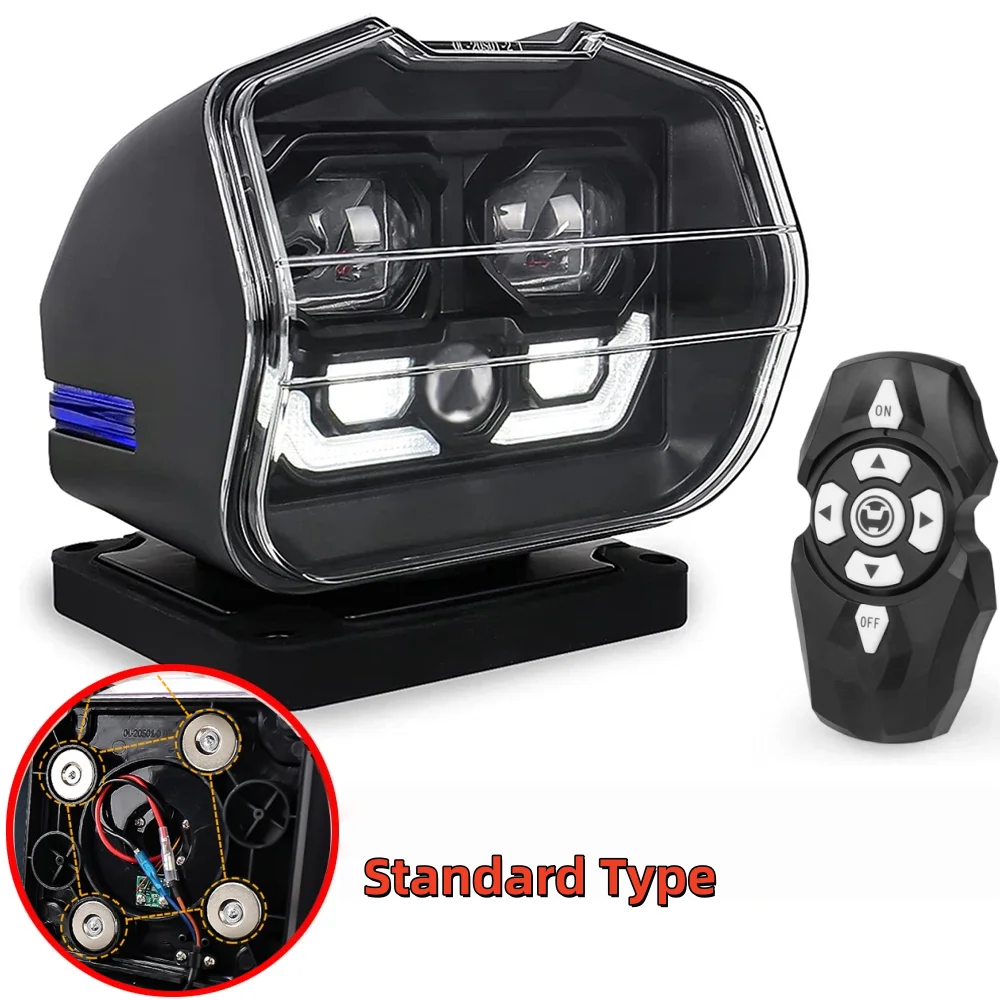 

POVTOR 360-градусный поворотный светильник с дистанционным управлением, светодиодный лазерный прожектор для морской лодки, высокая яркость, внедорожная вспомогательная лампа