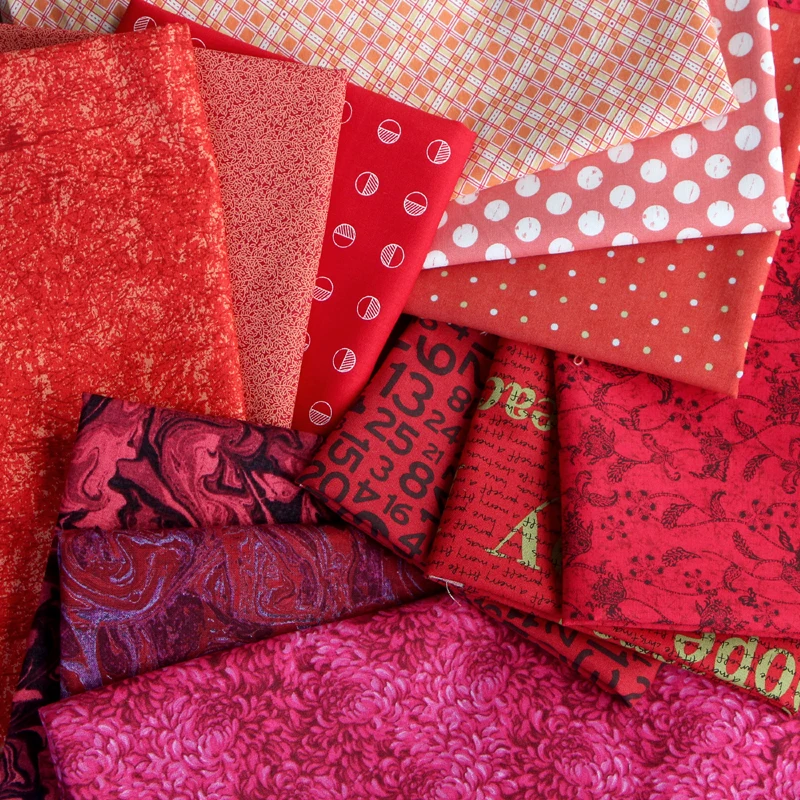 Саржевая хлопчатобумажная ткань с красным принтом для детей пэчворка шитье