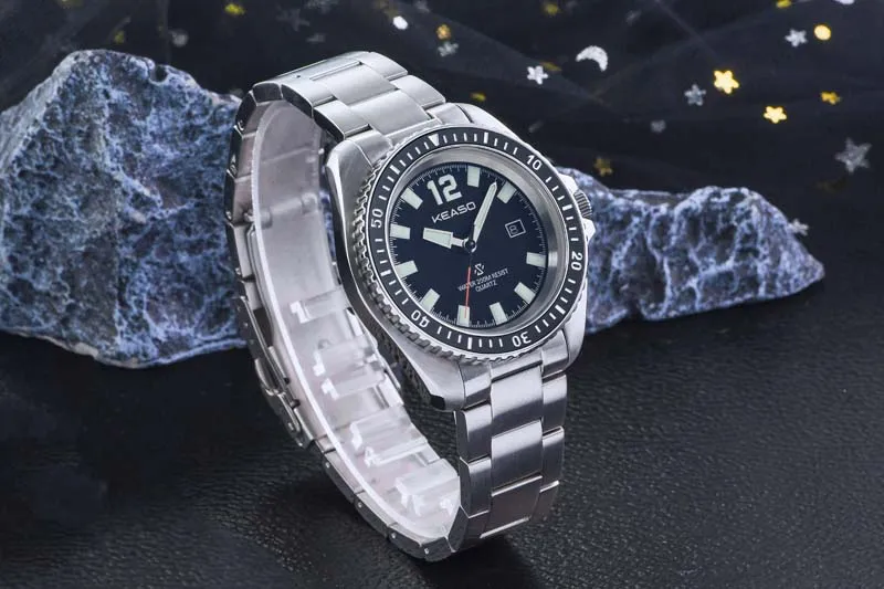 KEASO Мужские кварцевые часы RONDA 507 Механизм с сапфировым стеклом Керамический