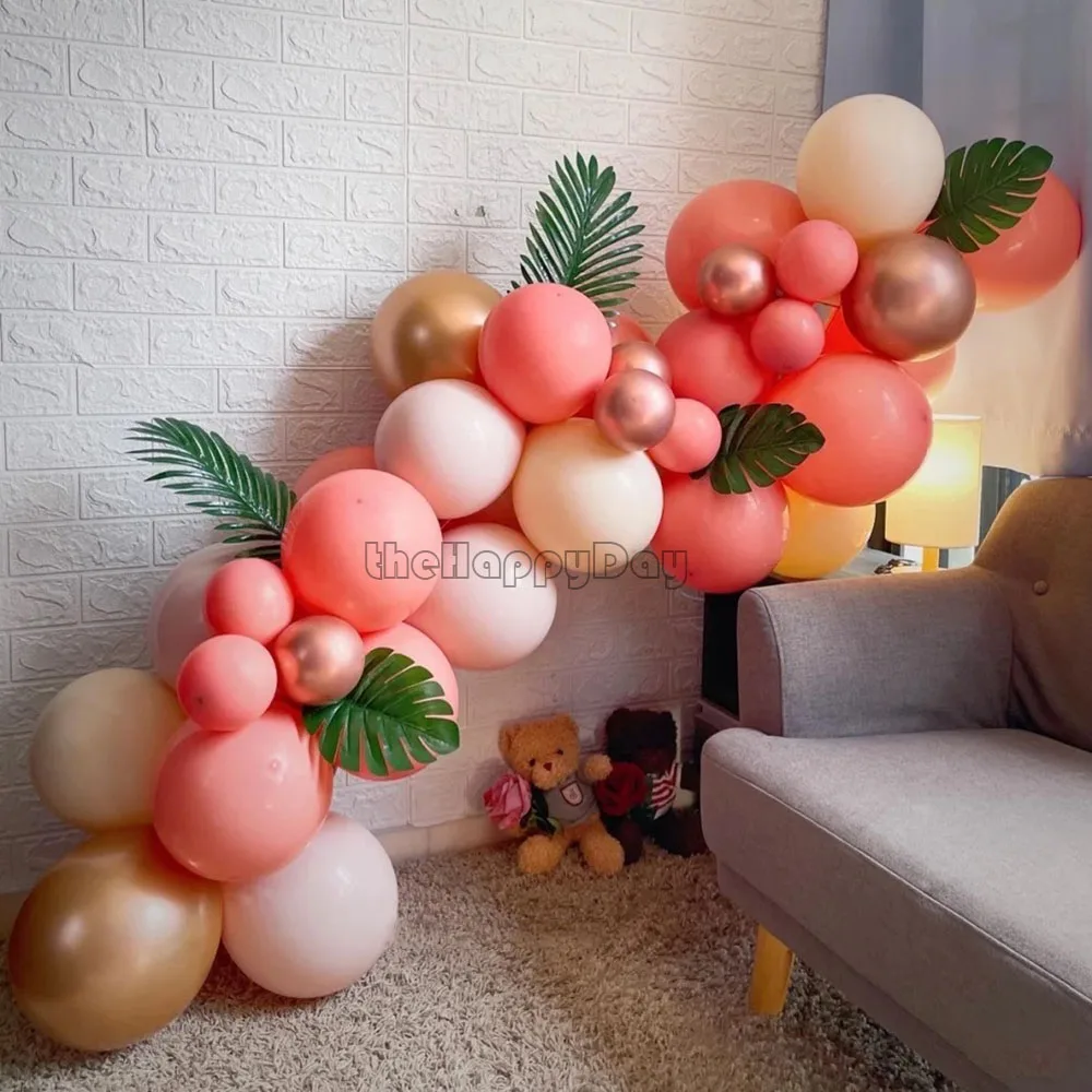 Украшение в виде джунглей воздушный шар арка Пальмовые Листья Семейный комплект