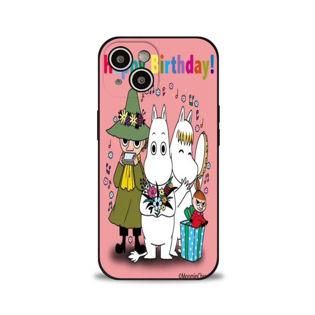 Милый чехол для телефона с рисунком M-MOOMIN в стиле аниме iPhone 15 Pro Max Plus мягкий