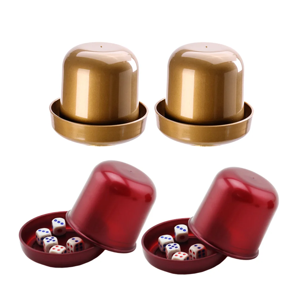 

4 Sets Dice Cups Dice Game Toys Plastics Dice Cup Playthings Party Gaming Dices