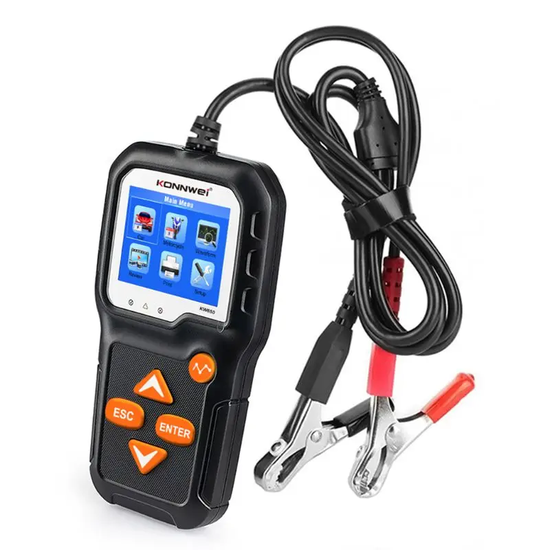 

KW650 Battery Tester 12V 6V Car Motorcycle Battery System Analyzer 2000CCA Charging Cranking Quick Charging DiagnosticTest for