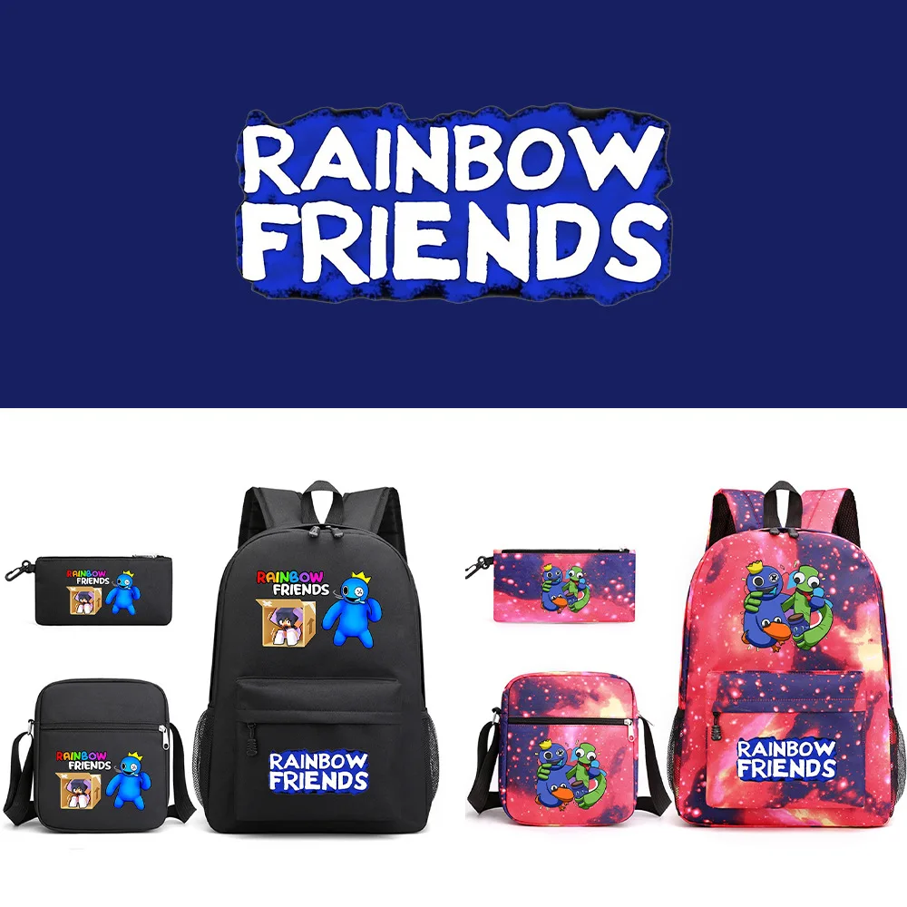 

Rainbow Friends 3pcs/set Backpack Shoulder Bag Pencil Bag Case Knapsack for Teenagers Girls Boys Travel Bagpack Children bag