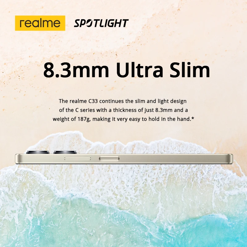 [World Premiere] realme C33 Smartphone Octa Core Processor 50MP AI Camera 5000mAh Battery 8.3mm Ultra Slim 6.5