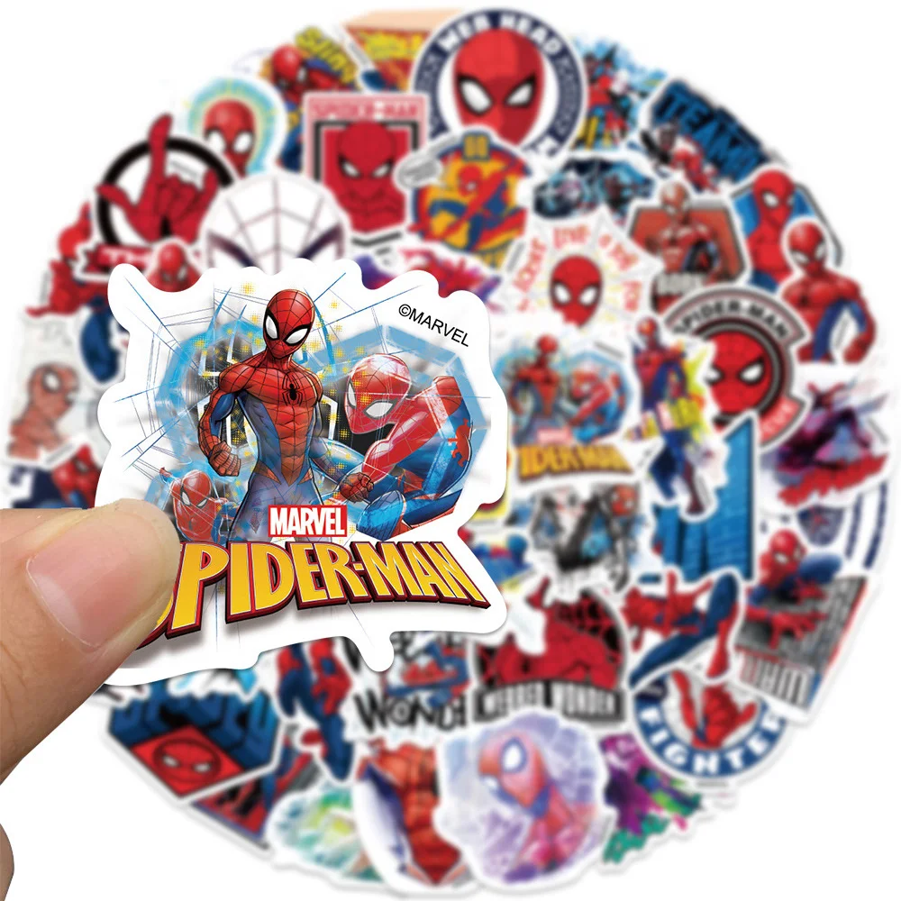 

100Pcs Disney Marvel Spiderman Stickers Anime The Avengers Decals DIY Skateboard Laptop Car Cool Superhero Sticker for Kid