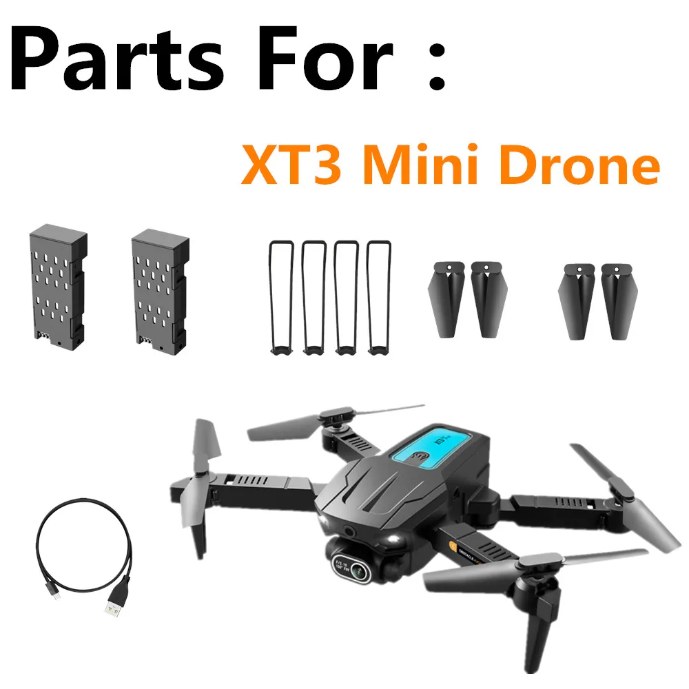 

XT3 Mini Drone Propeller Blades / charging cable / Battery 3.7V 600mAh For XT3 Drone Spare Parts Flying 10 mins