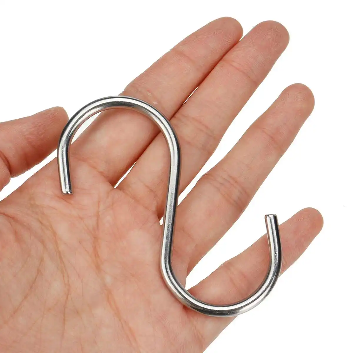 

5Pcs S Shaped Hooks Stainless Steel Heavy Duty Iron Wire Clasp Over Tool Utensils Hangers Door Clothes Rack for Kitchen Home