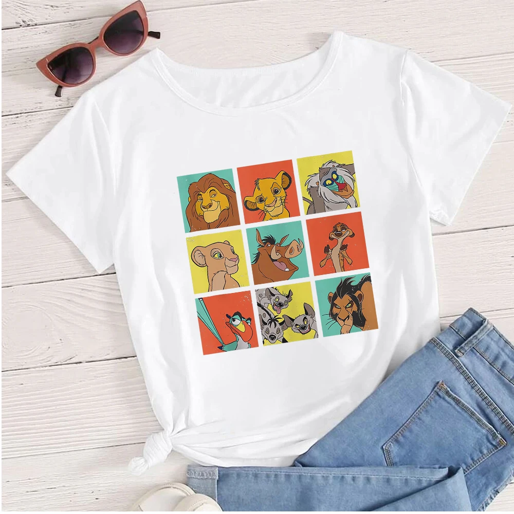 

Disney Lion King Family Print T-shirt Summer 2023 Spain Urban Casual Ropa Aesthetic Mujer Fashion Trend Harajuku Tops T Shirt