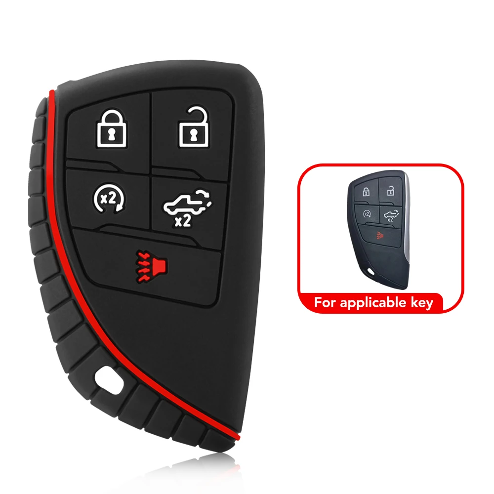 

Силиконовый 5-кнопочный Автомобильный Брелок С Кольцевой Цепочкой Для GMC Sierra Chevrolet Silverado 1500 2500HD 3500HD