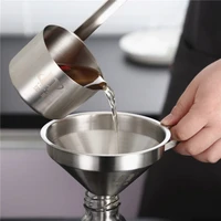 2pcs 10 and 12cm funnels wide mouth wine oil honey funnel detachable strainer kitchen wine liquids filter tools with steel