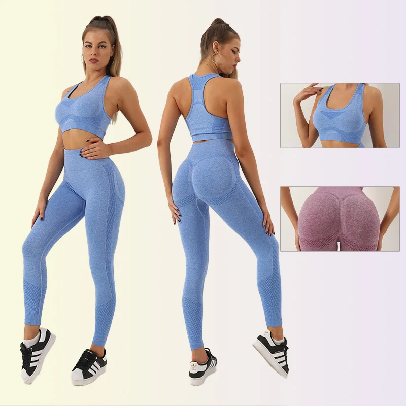 

Seamless Yoga Set Women Two Piece Set High Waist Leggings Sportswear Sports Suits Gym Clothing Workout Clothes 2022 Latest