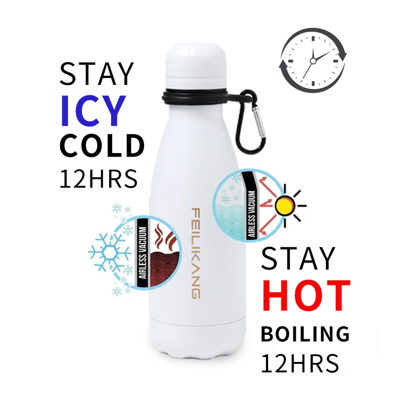 350 мл Термокружка с двойными стенками 304SS Изолированная бутылка герметичная