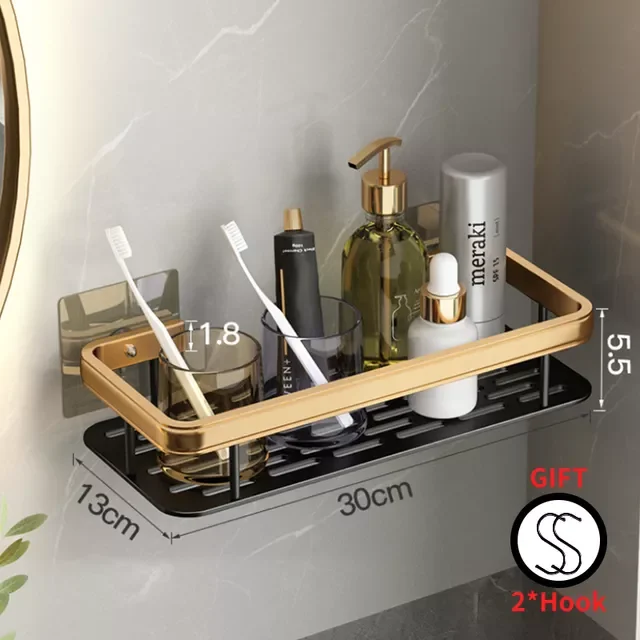 

Shelves Wall Amount Shower Shelf Bathroom Organizer Cosmetic Shower Shelves Storage Holder Bathroom Accessories Set