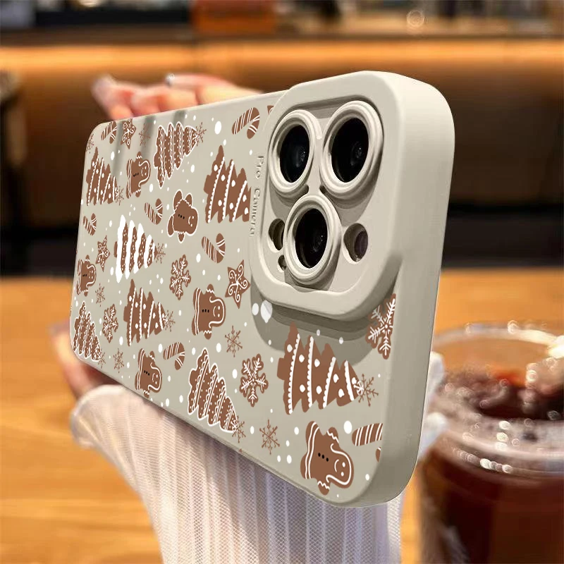 Чехол для телефона с рисунком рождественской елки iPhone 16 Pro Max 15 14 13 12 11 XS X XR 7 8 Plus SE