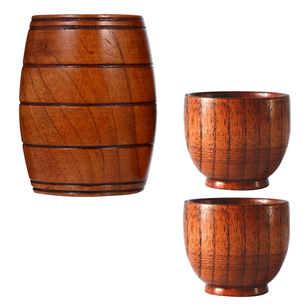 

1 Set Reusable Wooden Storage Cups Wood Tea Mug Simple Wood Containers for Home