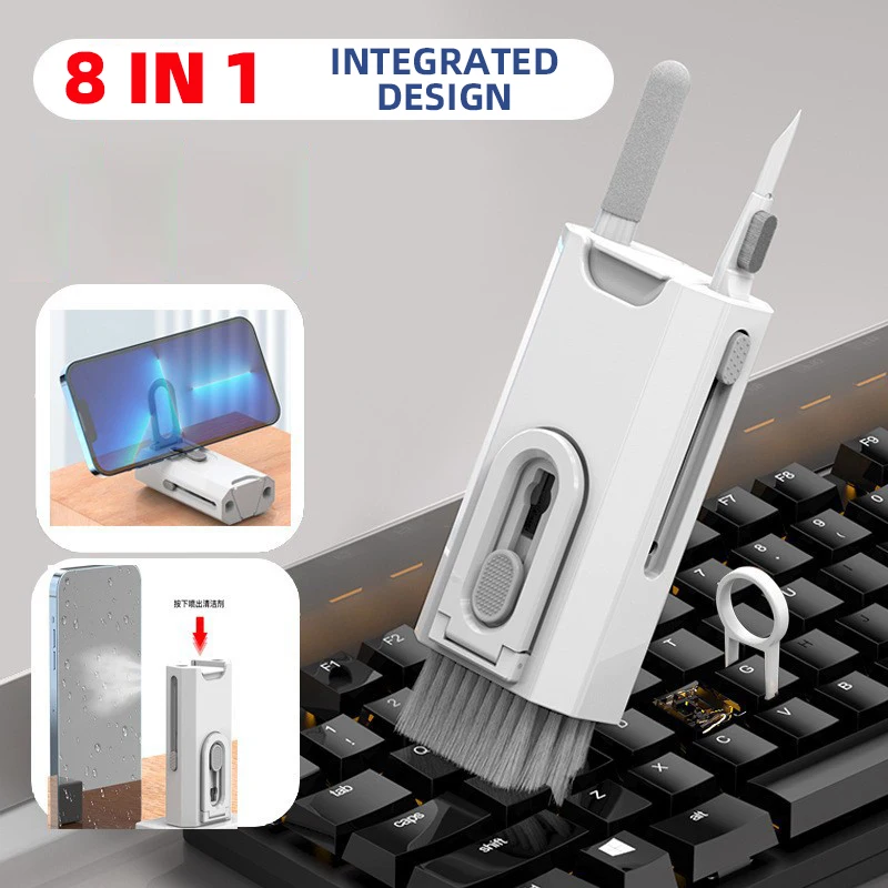 

18 in 1 Computer Keyboard Cleaner Kit Phone Tablet Camera Screen Cleaning Tools Earphone Clean Brush Keycap Puller Phone Holder