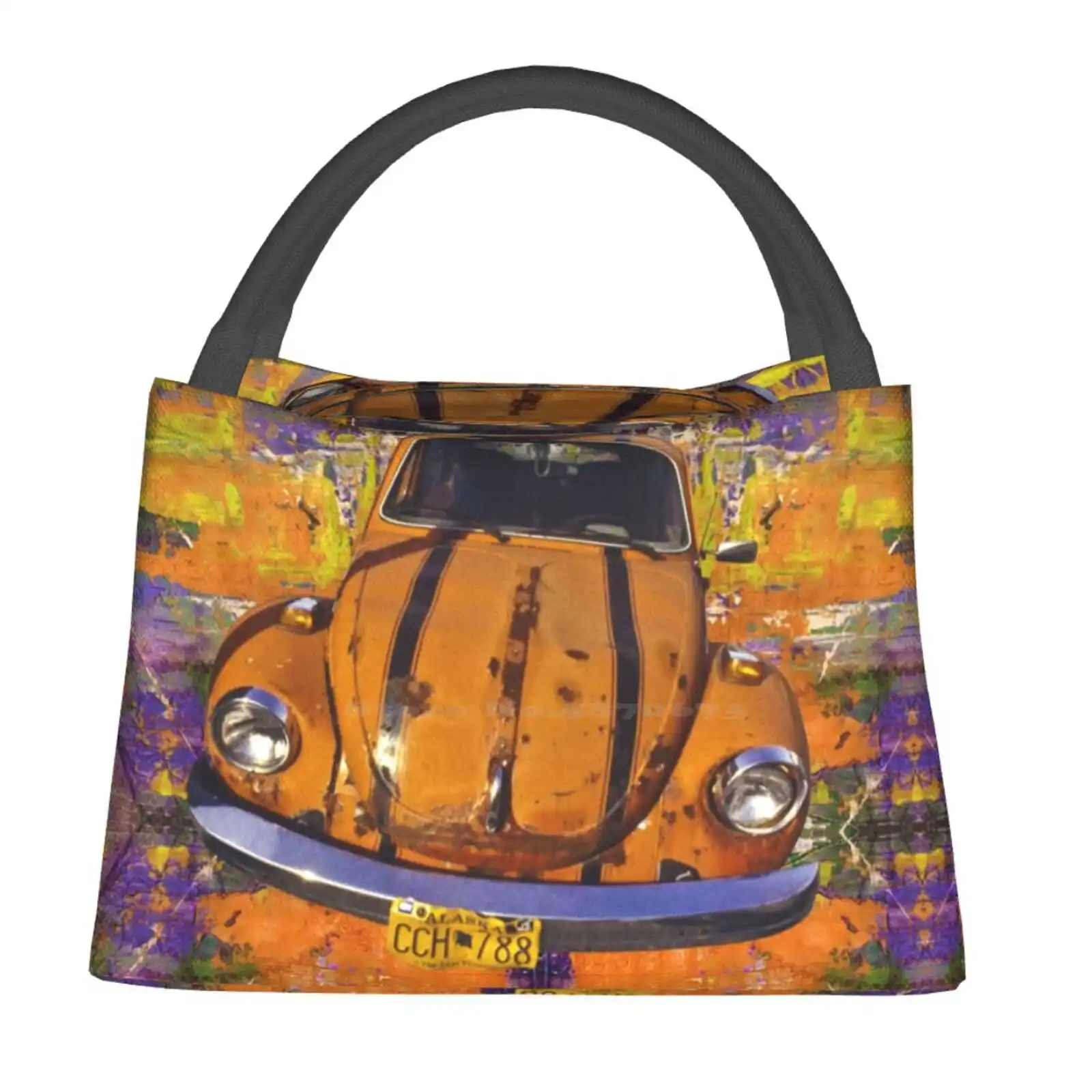 

Портативная изоляционная сумка-холодильник для еды, сумка-тоут с надписью Love Bug Herbie Love Bug Hippie Chick Hippie Peace Woodstock Generation