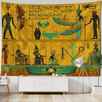 egyptian mythology large tapestry vintage hieroglyph art wall hanging aesthetic room decor fabric hanging painting yoga sheets