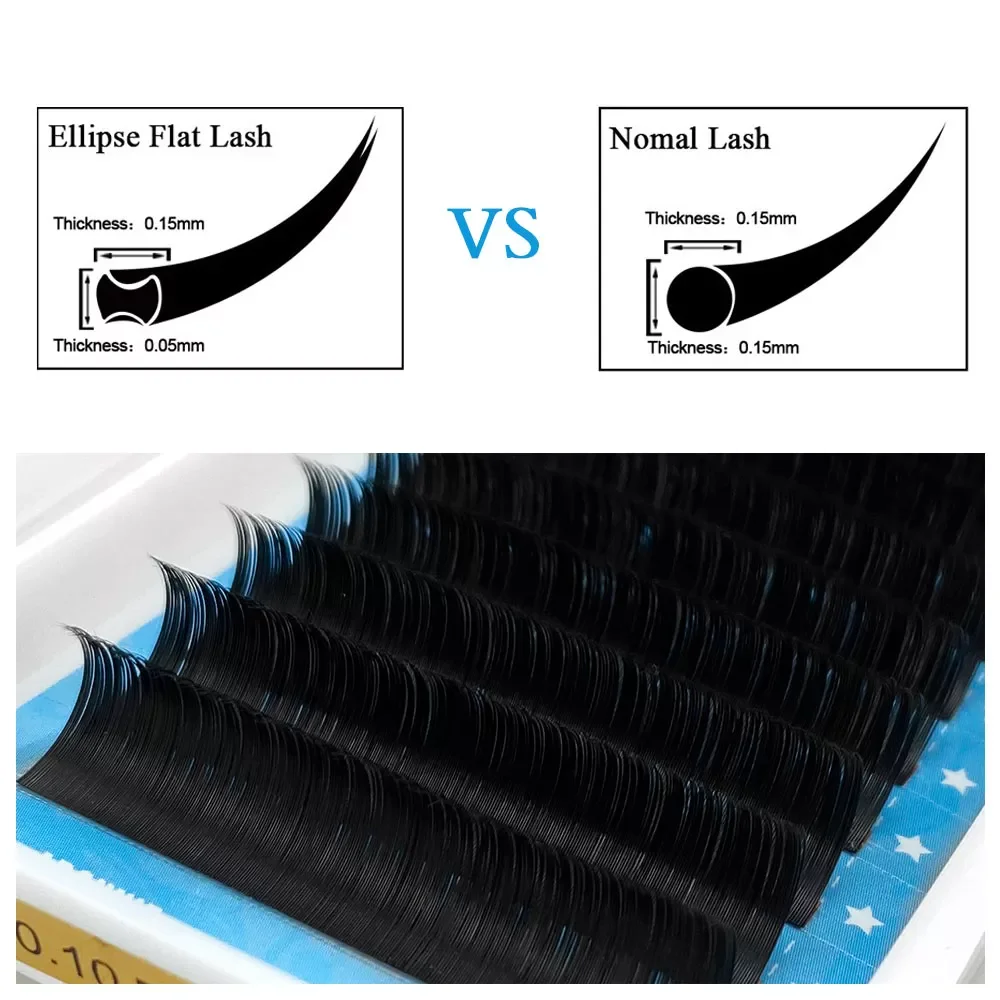 

Softer Mink Volume Lashes Ellipse Flat Extension Supplier Private Label Split Tips Makeup Eyelash Free Shipping