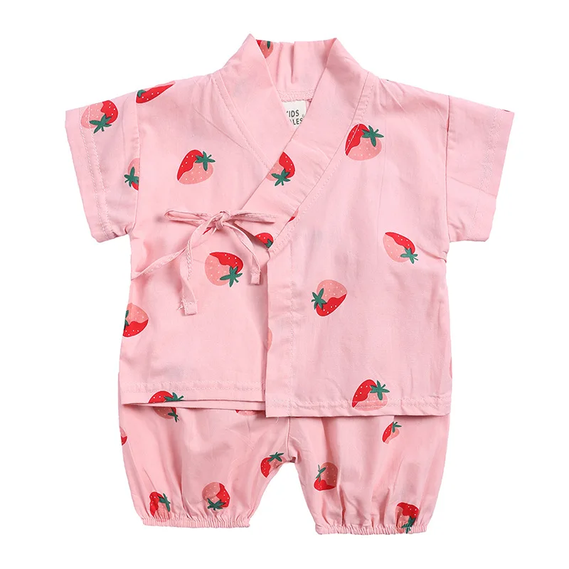 

Children's Pajamas Set Summer Comfortable Baby Suit Kids Clothes Toddler Boys Girls Silk Satin Tops Pants Set Home Wear