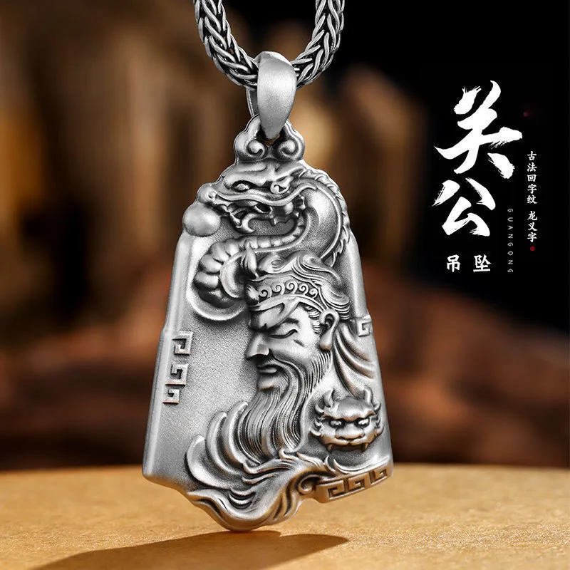 

New Spot Han Style Pattern Dragon Yi Gu Fa Guan Gong Pendant Men's Necklace Versatile Personality National