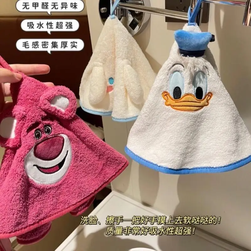 

Полотенце в стиле аниме Sanrio Cinnamoroll Kawaii, мультяшное милое плюшевое подвесное Впитывающее быстросохнущее полотенце, лучший подарок на день ро...