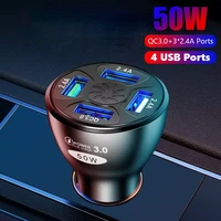 45 ports usb car charger 50w quick charge 3 0 qc fast charging for iphone 13 12 11 huawei phone cargador mechero coche