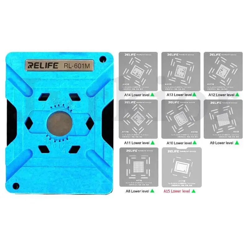 

Трафаретная платформа для реболлинга процессора RELIFE RL-601M 8 в 1 для iPhone 6-13/13 Pro Max IC Chip