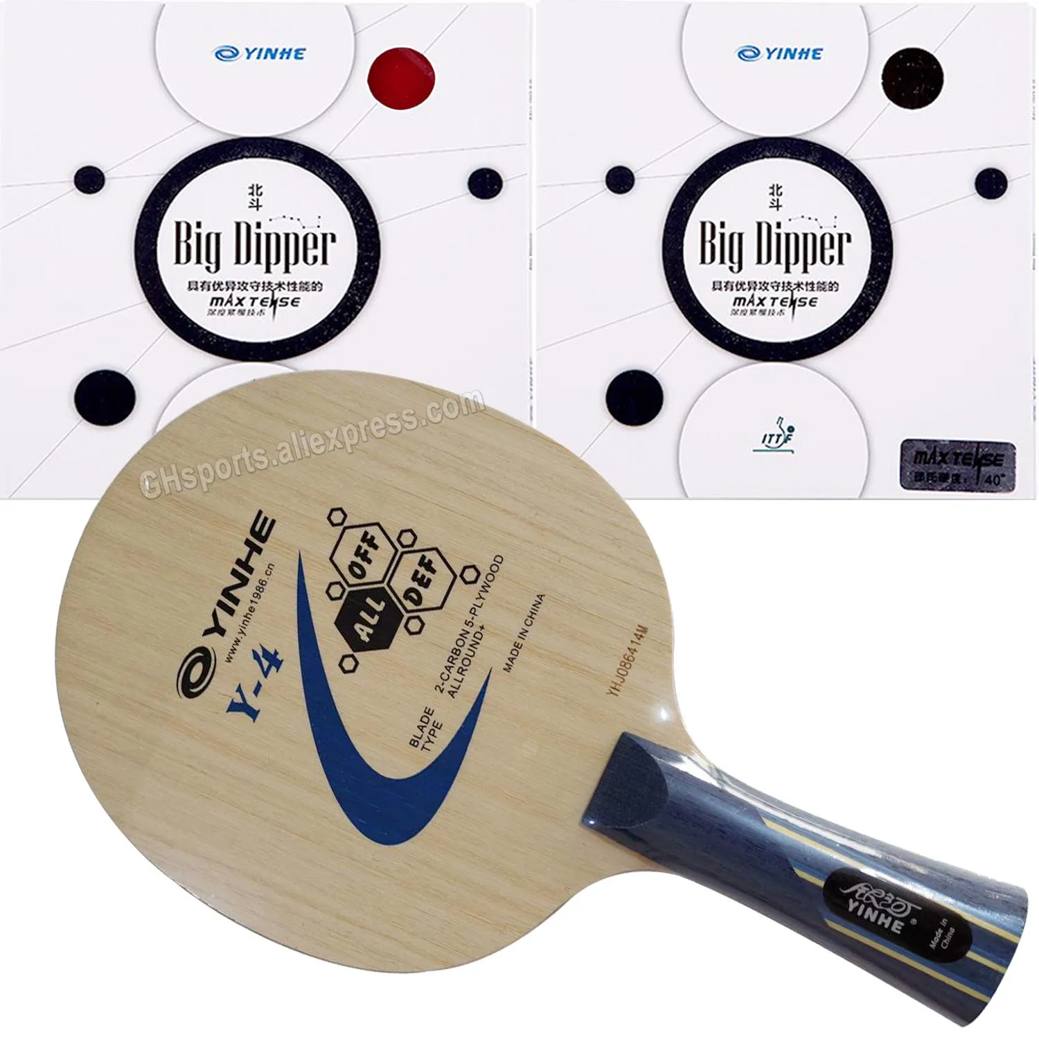 Pro Combo Racket  Yinhe Y-4 Y 4 Y4 Table Tennis Blade with 2Pieces Big Dipper Pips-In PingPong Rubber With Sponge