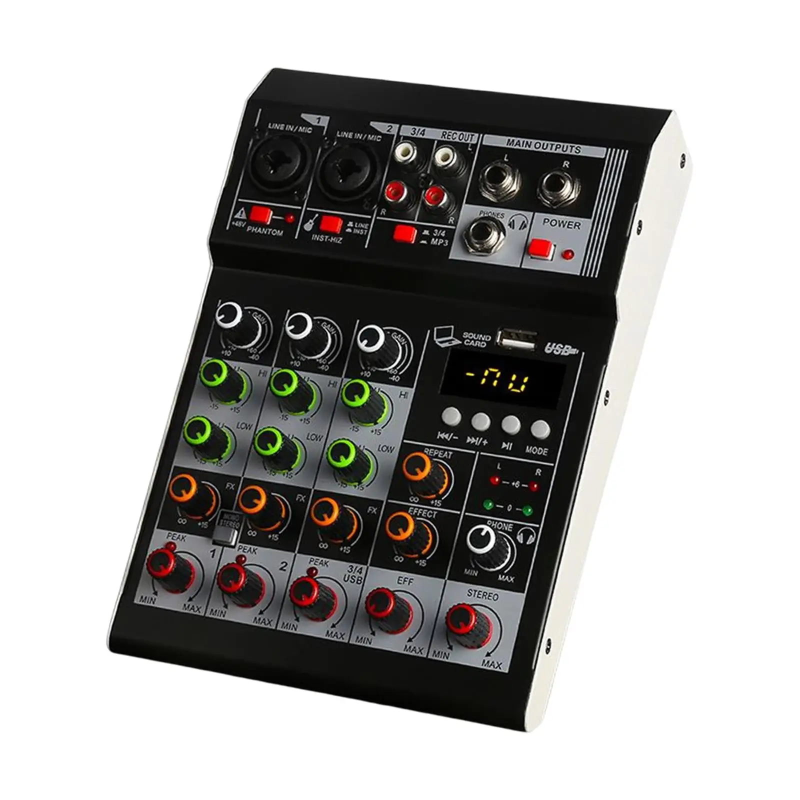 

Professional 4 Channel Mixer Computer Recording Input Real Time Recording for Recording Studios Broadcast Bands Conference Rooms