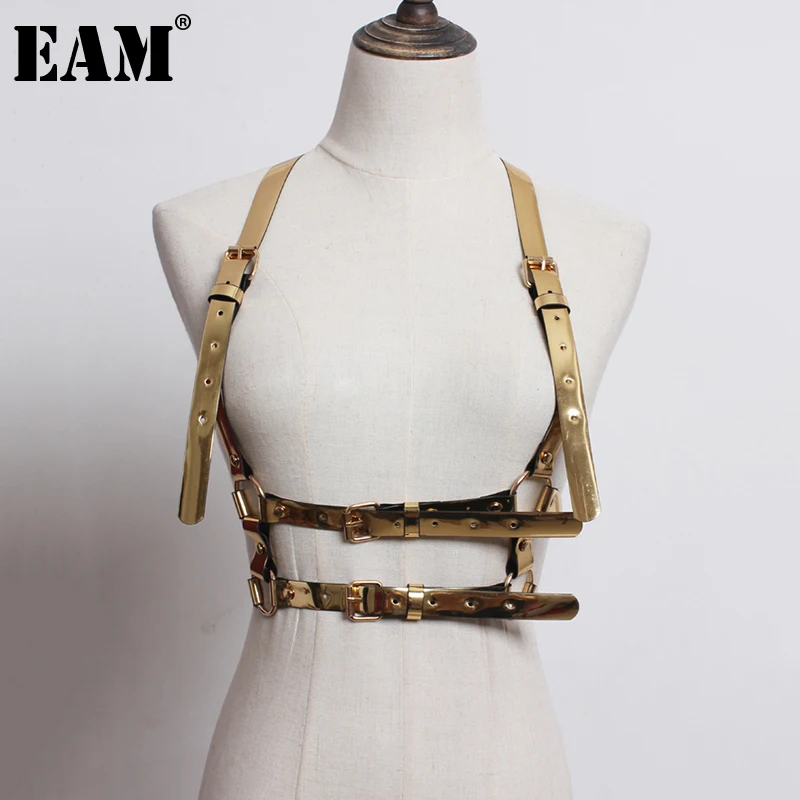 [EAM]  Pu Leather Black White Buckle Wide Strap Belt Personality Women New Fashion Tide All-match Spring Autumn 2023 1DE1599