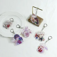 japan cartoon inuyasha keychain women pendant key ring jewelry kids cute backpack decoration acrylic gift