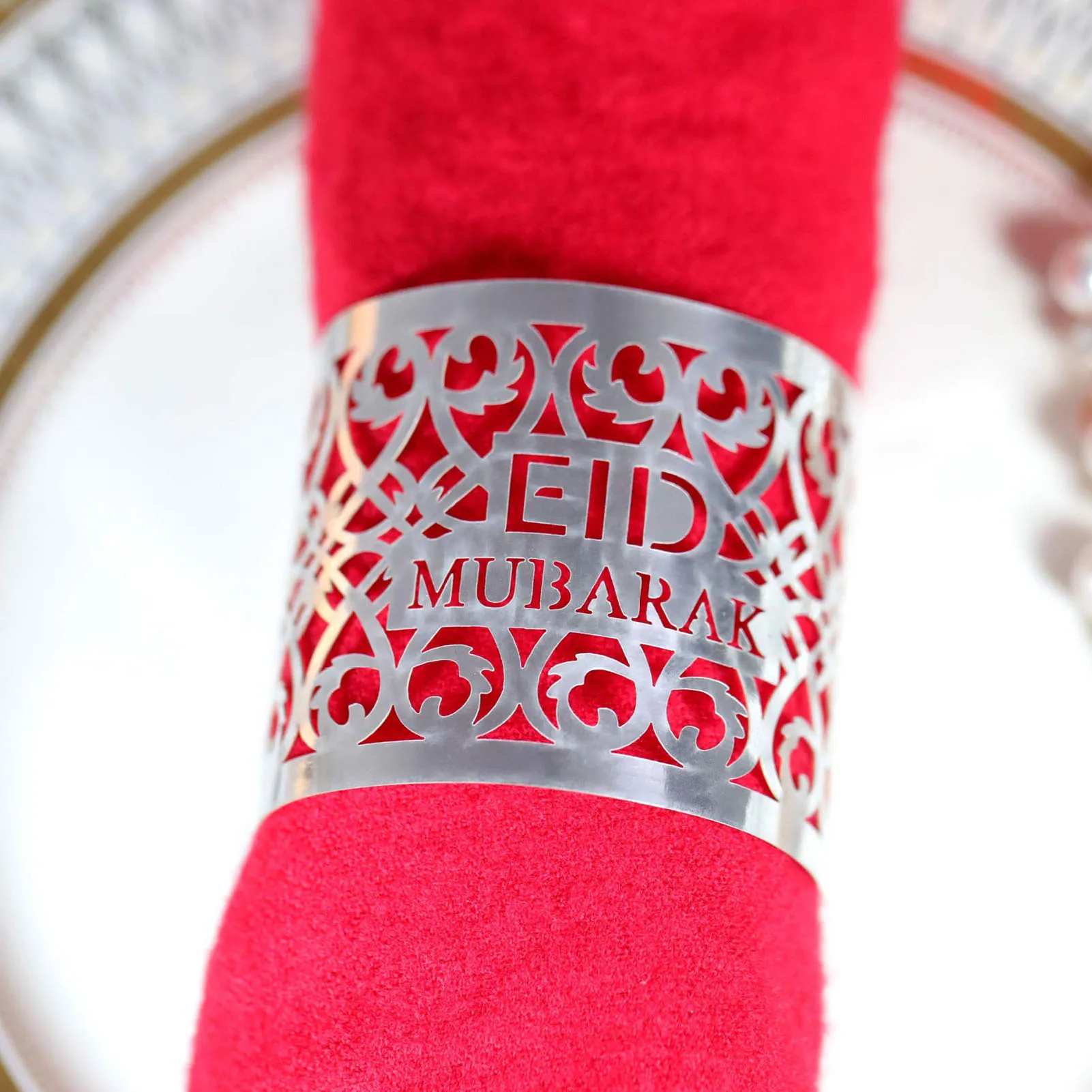 

50 шт. Eid Mubarak кольцо для бумажных салфеток для дома, держатель для салфеток, декор для стола EID, мусульманский Рамадан, украшение Kareem