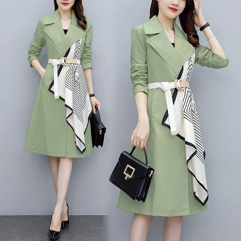 

Trench Coat Women in Long Paragraph Spring and Autumn 2023 New Elegant Out of the Street Fashionable Romantic Design Sense Coat
