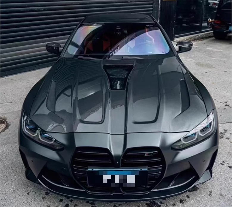 IMP Стиль Настоящее углеродное волокно Прозрачный передний бампер Капот