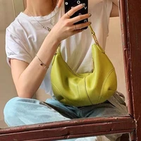 pu hammock bag for women solid handbags half moon shoulder crossbody bags fashion laides shopper tote casual purses 2022 ins