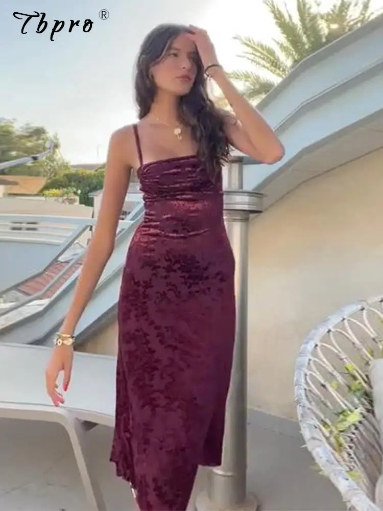 

Платье миди женское с квадратным вырезом, пикантное длинное с открытой спиной, без рукавов, с принтом Tie Dye, на бретелях-спагетти