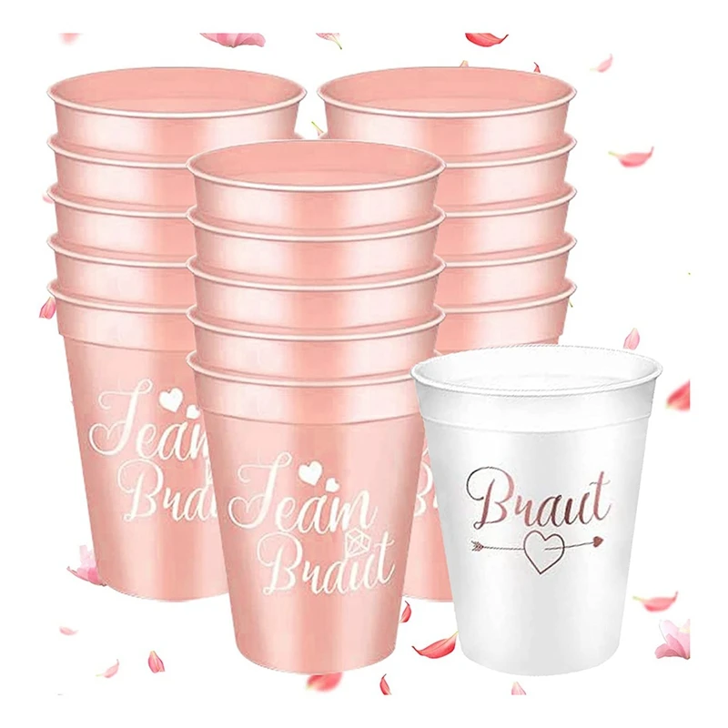 

16 PCS Team Bride And Bride To Be Bachelorette Party Cups Bridal Maid Decorations Bachelorette Party Cups