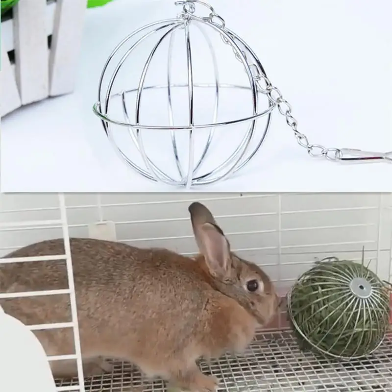 

Plated Grass Rack Ball 8cm Stainless Steel Reusable Dragon Ceiling Hook Pet Toy Feed Grass Rack Chinchilla Pet Supplies
