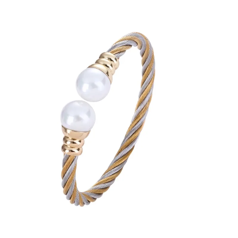 Браслет из нержавеющей стали Женский открытый скрученный проволочный ювелирный