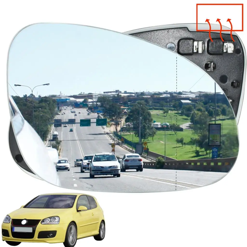 

Heated Left Right Car Rear View Door Wing Mirror Glass For VW Golf 5 Jetta Passat B6 Eos 2003 - 2008 Blind Spot Rearview Glasses