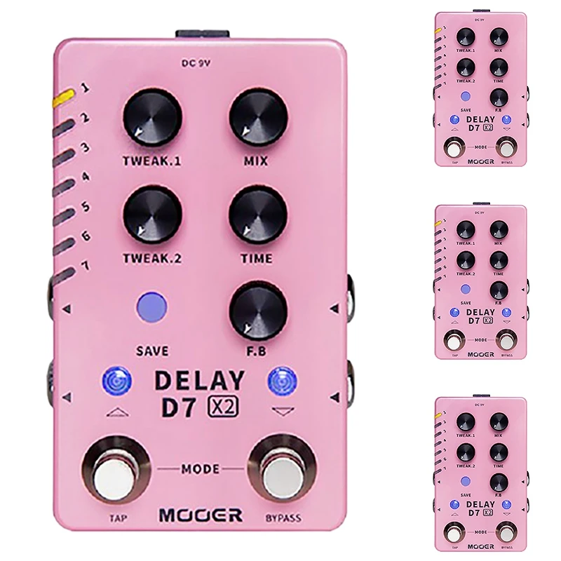 

Устройство MOOER D7 DELAY X2 с эффектом задержки стерео поддерживает эффект с 14 видами эффектов задержки аксессуары для гитары