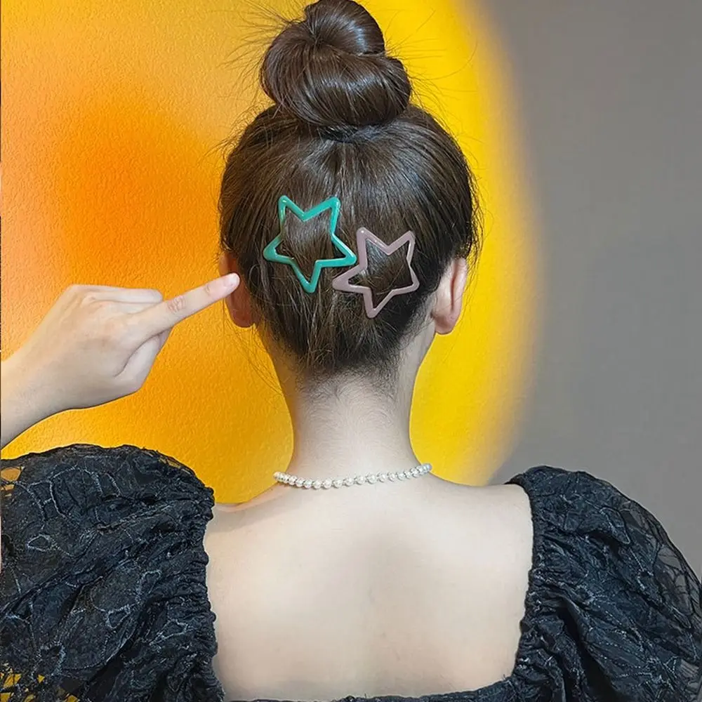 

Pentagonal Star Star BB Hair Clip Sweet Alloy Hollow Side Barrettes Colorful Metal Y2k Hairpin Travel